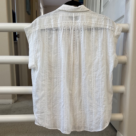 Nili Lotan Chantal White Eyelet Oversized Blouse SZ S - Picture 7 of 8